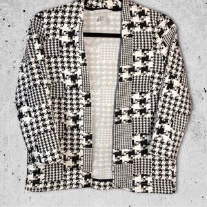 H&M Black and White Patterned Blazer
